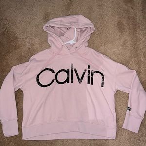 Calvin Klein semi cropped light pink hoodie. Worn once.